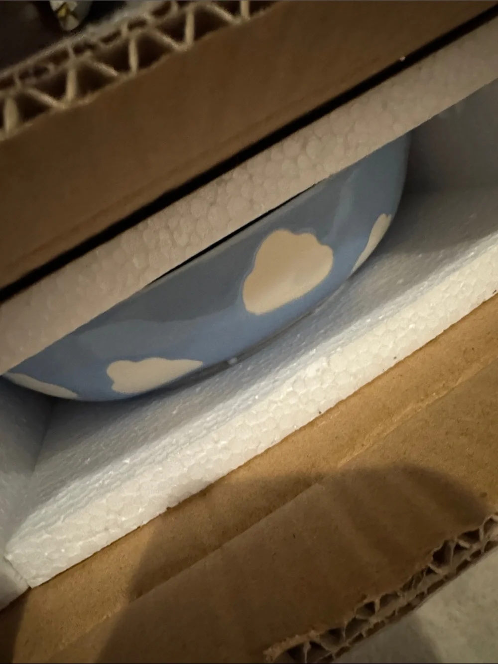 Anthropologie‎ Vida pasta Bowl clouds Blue glazed Ceramic